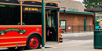 picture of trolley with door open at transfer center